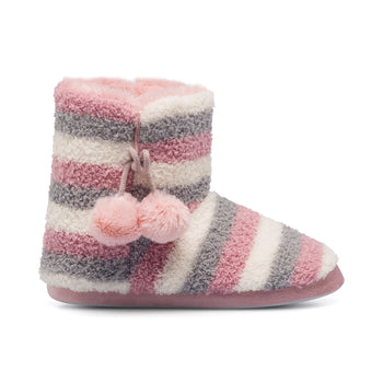 Pantofole da donna grigie e rosa con ponpon Fetty, Idee Regalo Natale, SKU p411000297, Immagine 0